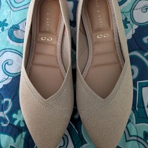 Kelly & Katie Beige Textured Flats